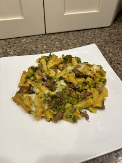 cheesy butternut squash pasta casserole