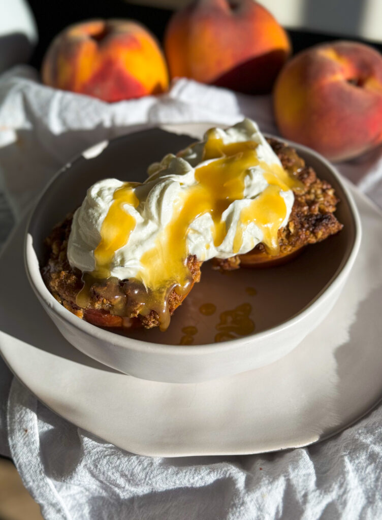 Secret Ingredient Individual Peach Crisps by ThrilledFoodie - FoodSocial