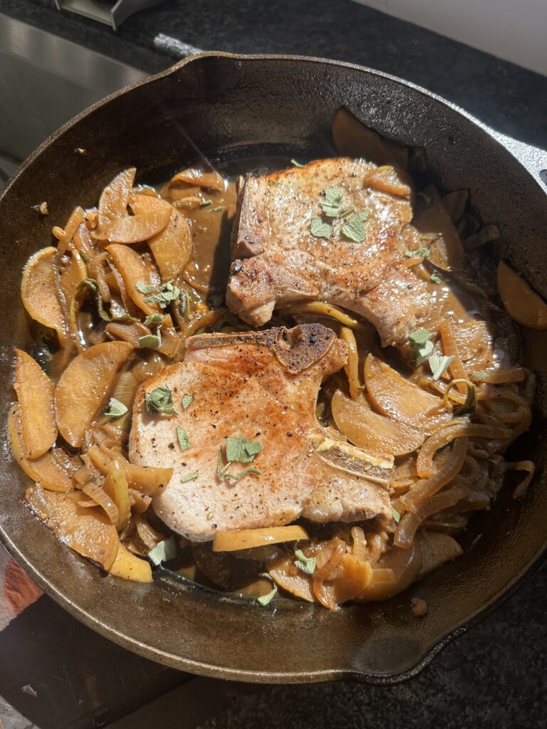 Creamy Apple Pork Chops by The Hangry Latina - FoodSocial