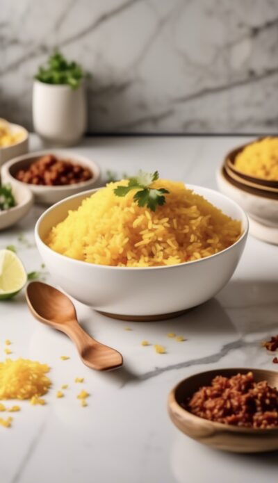 Saffron Rice with Spiced Beef