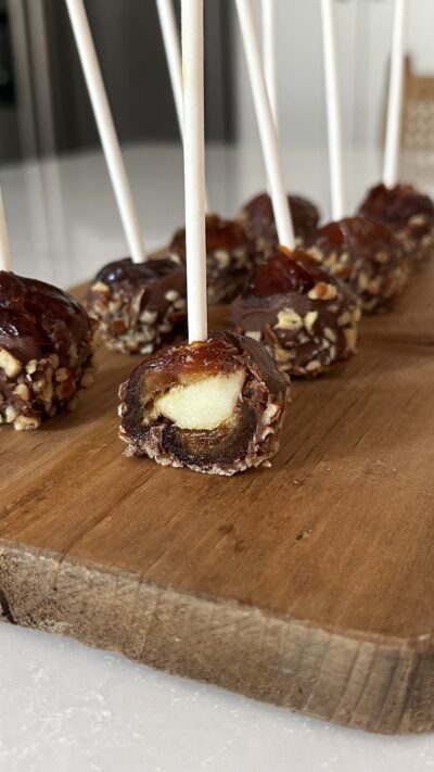 Mini Date Caramel Apple Pops