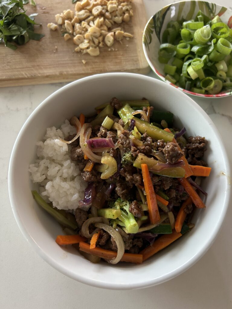 Thai Beef Basil Bowl (paleo) by Aloha Healthy Eats - FoodSocial