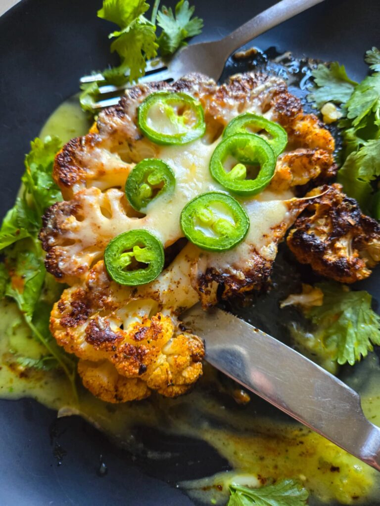 Jalapeno Cheddar Cauliflower Steaks by the_happy_veg - FoodSocial
