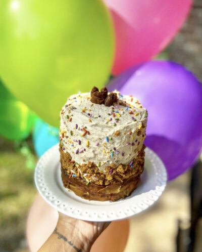 Pecan Cookie Crumble Caramelized Apple Layer Cake