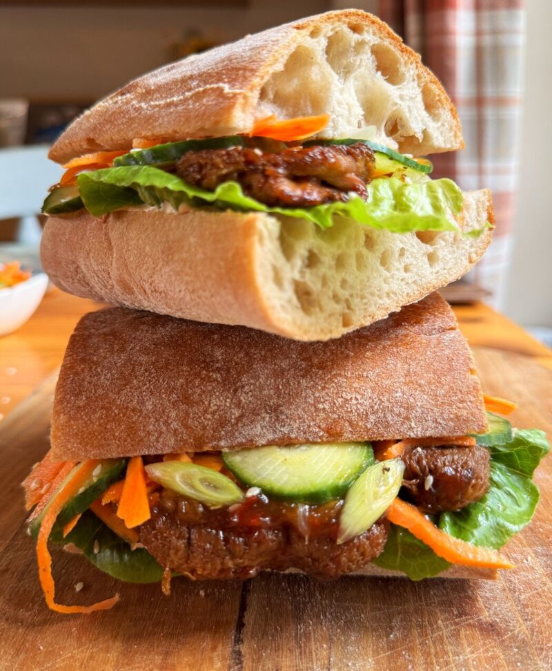 Korean Lions Mane Mushroom Steak Sandwich by Nicole Derdabi - FoodSocial