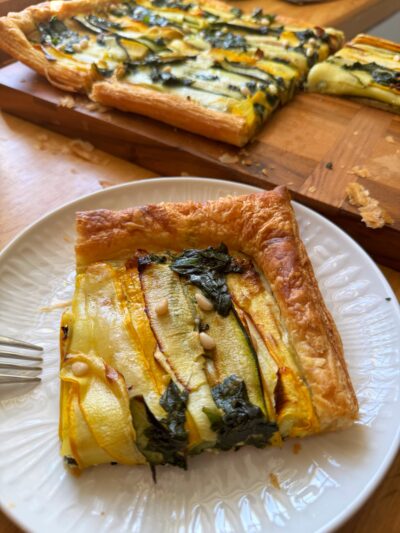 courgette & plant-based ricotta tart