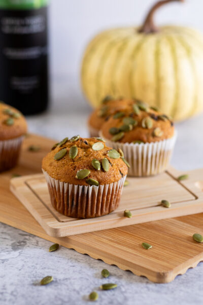 Olive Oil & Pumpkin Chocolate Chip Muffins