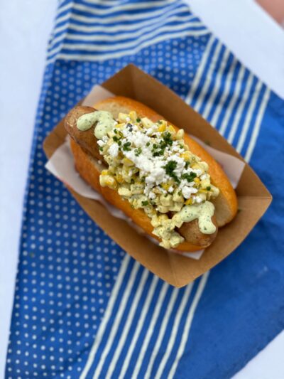 Corn & Tomatillo Salad Dog