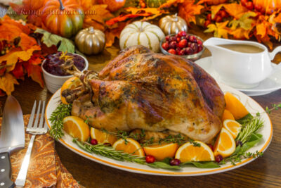 Herb Roasted Turkey and Gravy with Cranberry Sauce