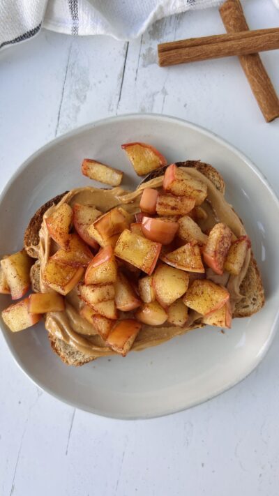 Caramelized Apple Peanut Butter Toast