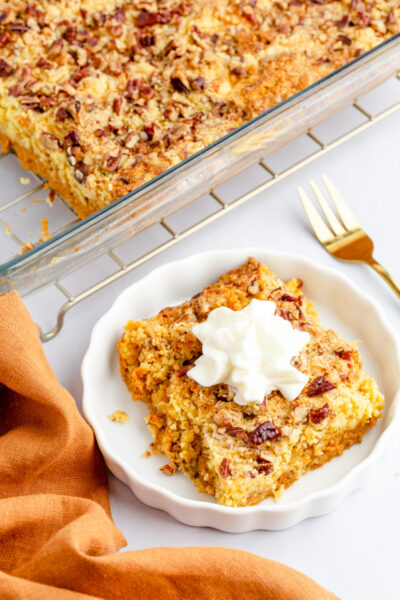 Magical Pumpkin Pecan Pie Dump Cake