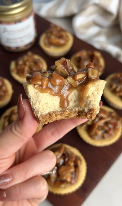 Gingerbread Pecan Mini Cheesecakes