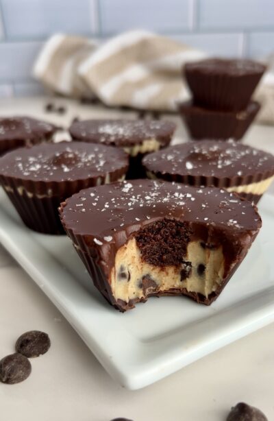 No bake brownie stuffed cookie dough bites