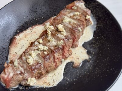 Strip Steak with Blue Cheese Mornay