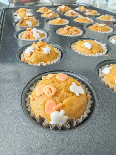 Mini Pumpkin Sprinkle Muffins