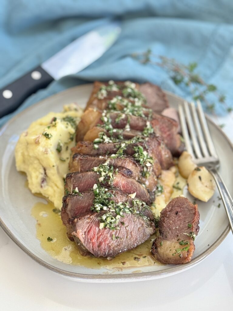 Dry Brined Truffle & Thyme KC Strip Steak by Back Porch Paleo - FoodSocial