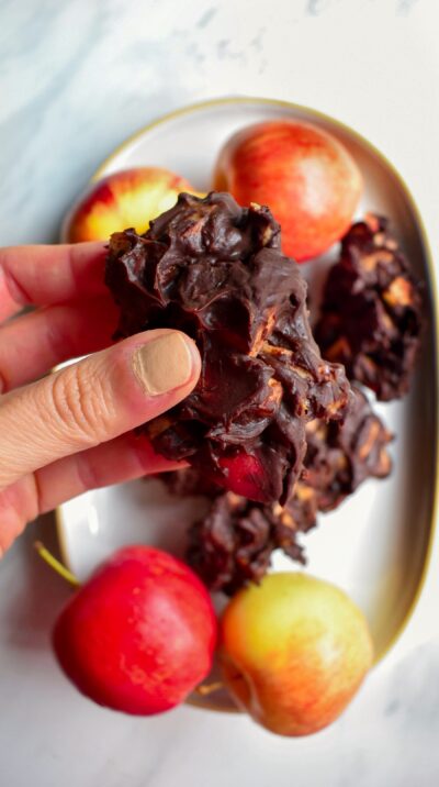 Chocolate Covered Caramel Apple Clusters