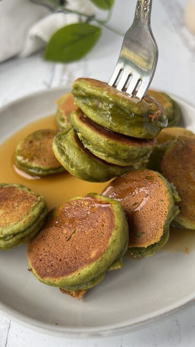 Mini Matcha Pancakes (GF/DF)