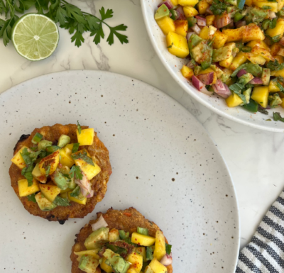 Sweet Potato Burger with Summer Mango Salsa