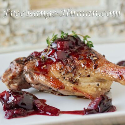 Pan Roasted Duck Legs with Black Cherry Sauce