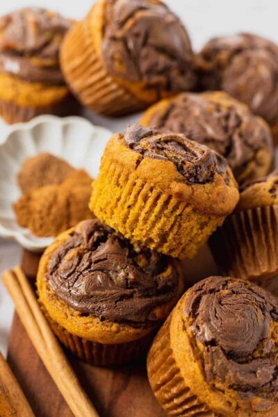 One-Bowl Pumpkin Nutella Muffins