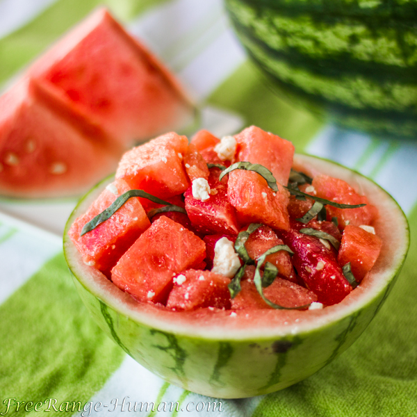 Watermelon Basil Salad by Pastured Kitchen - FoodSocial
