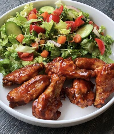 Air-Fryer Chicken Wings with Homemade BBQ