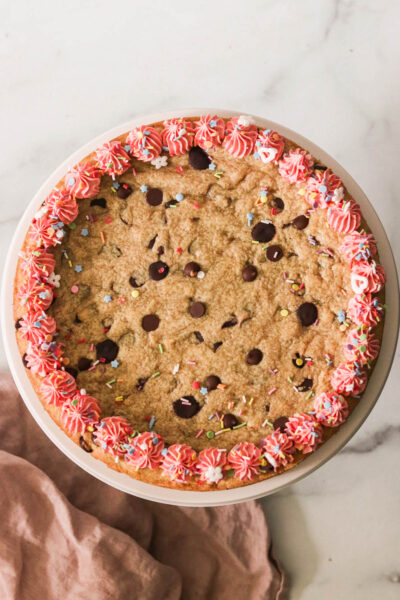 Chocolate Chip Cookie Cake (Gluten Free)