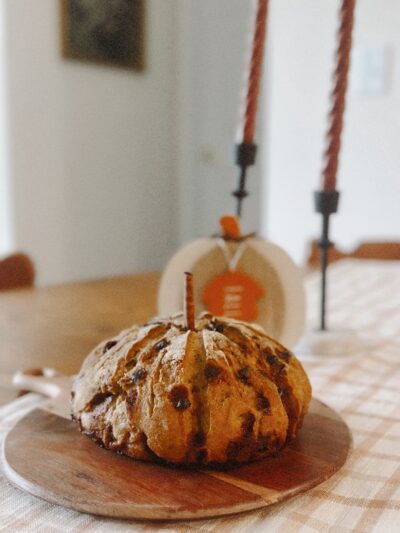 Gluten Free Pumpkin Cinnamon Chip Sourdough Bread