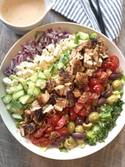 Mediterranean Chopped Salad with Grilled Chicken