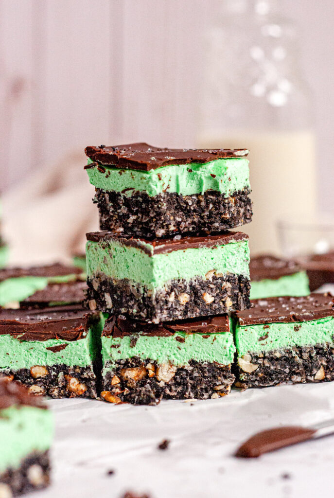 Mint Nanaimo Bars (Vegan & Gluten-Free) by Caked By Katie - FoodSocial
