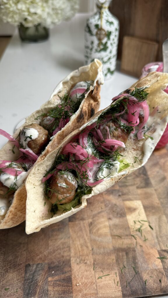 Mediterranean Meatball Pita Pockets