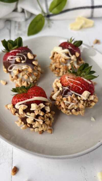 White Chocolate Hazelnut Strawberries