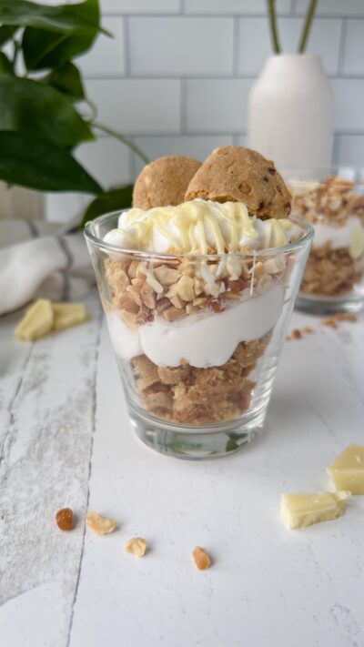 White Chocolate Cranberry Cookie Parfaits