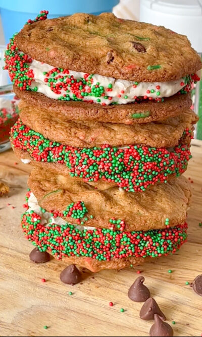 Vegan Christmas Cookie Ice Cream Sandwiches