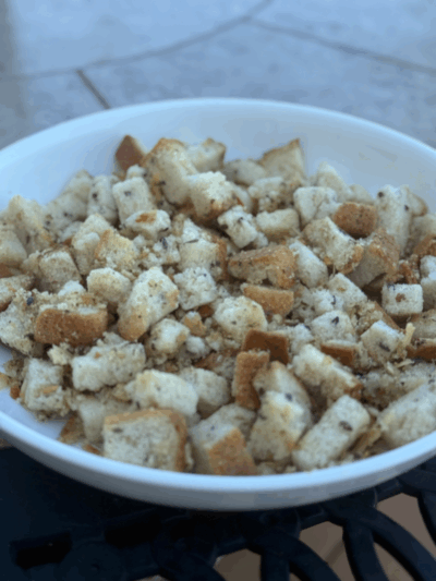 homemade parmesan croutons