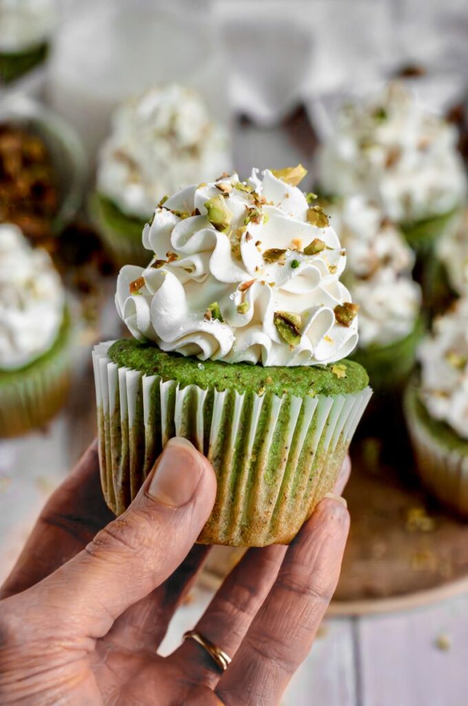 Pistachio Cupcakes (Gluten-Free & Dairy-Free Option) by Caked By Katie - FoodSocial