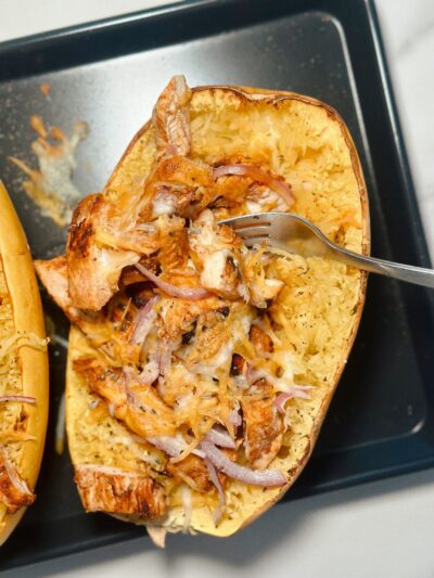 BBQ Chicken Spaghetti Squash Bowls