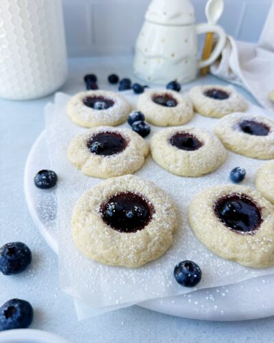 Easy Vegan Blueberry Thumbprint Cookies