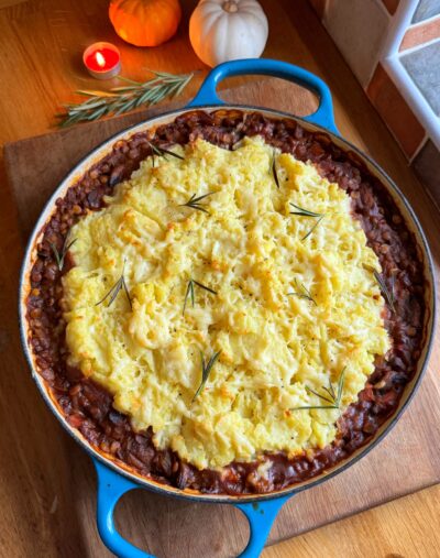 lentil & mushroom cottage pie