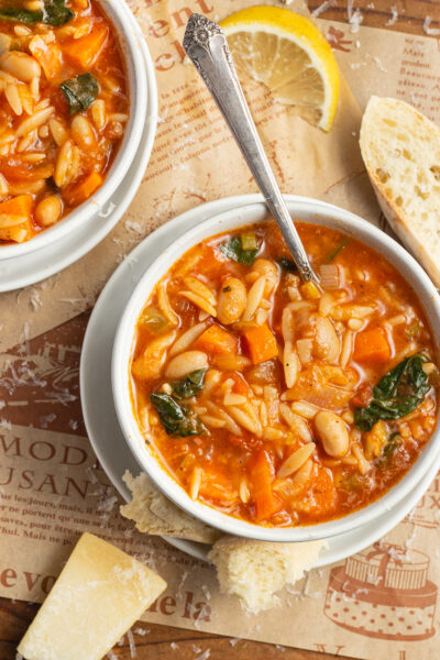 One Pot Vegetable Orzo Soup