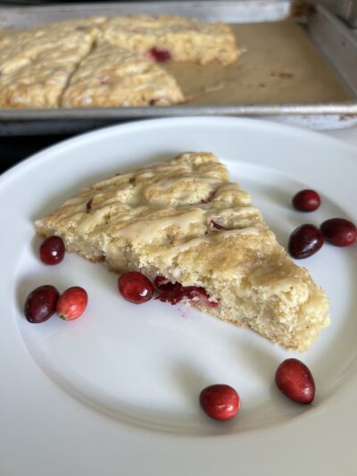 GF Cranberry Orange White Chocolate Scones