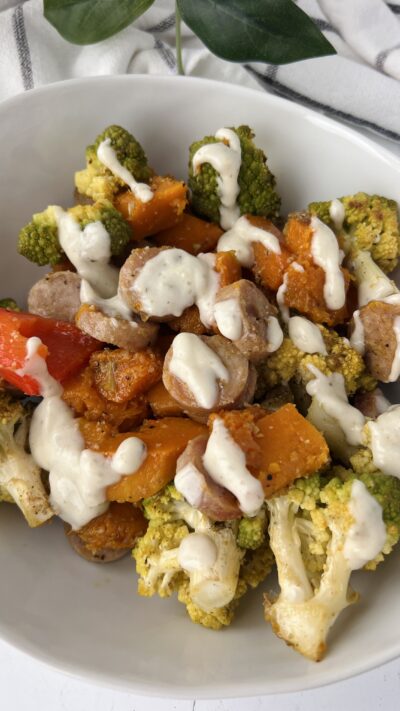 Sheet Pan Ranch Chicken Sausage and Veggies