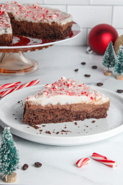 Vegan Peppermint Mocha Mousse Cake