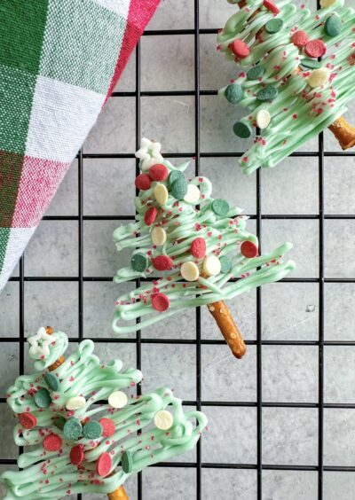 Chocolate Pretzel Christmas Trees