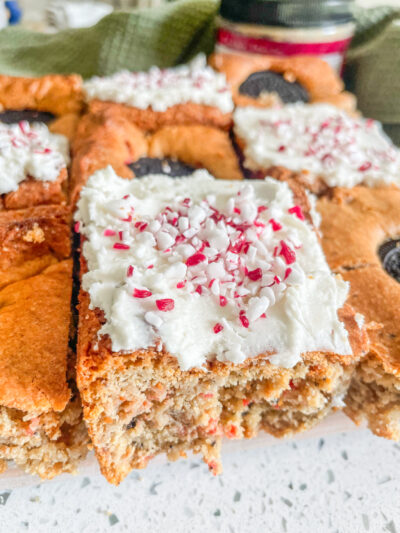 Candy Cane Oreo Blondies