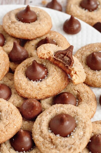 Gluten-Free Peanut Butter Blossoms (Vegan Option)