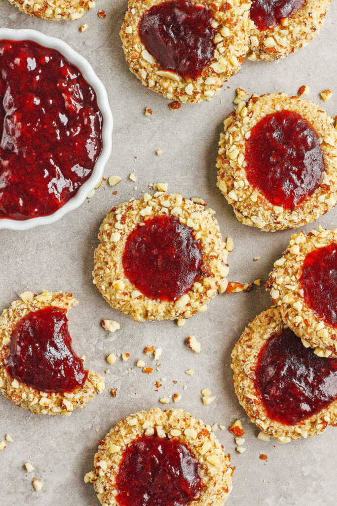 Jam Thumbprint Cookies (grain-free/vegan) by Kat Condon - FoodSocial