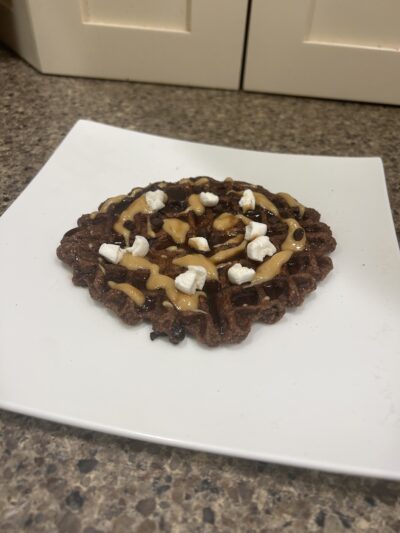 salted hot chocolate protein waffles