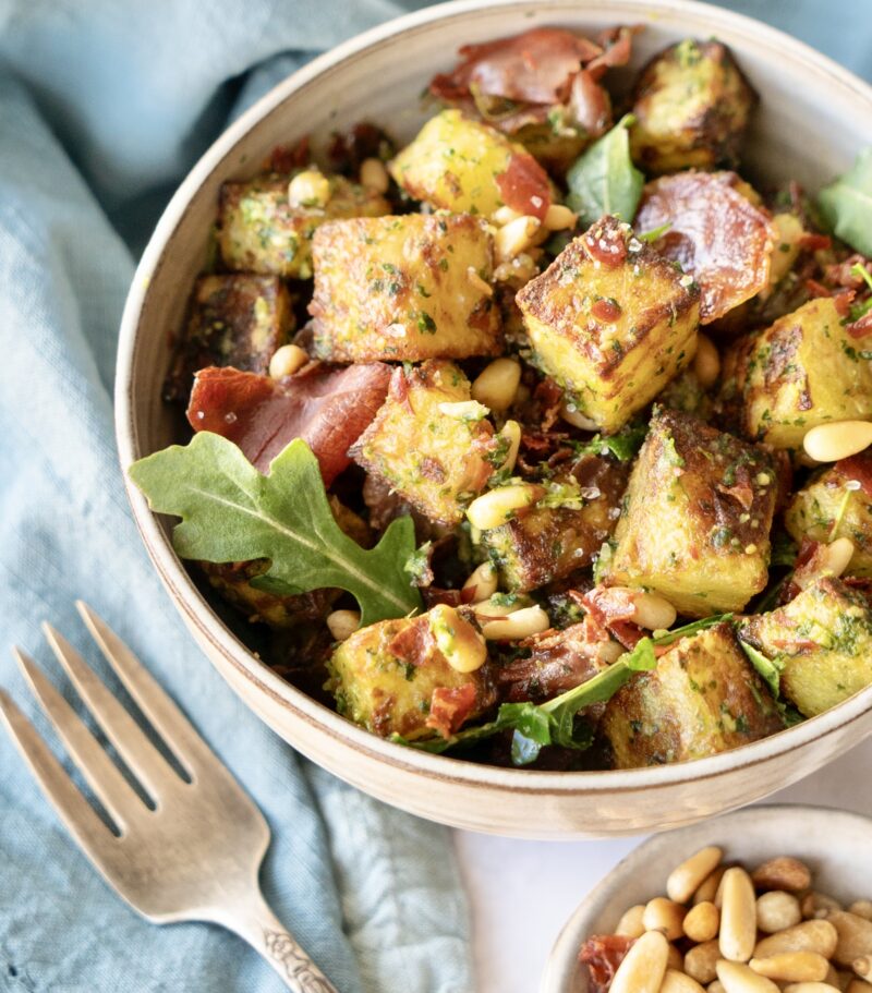 Warm Pesto Potato Salad by Back Porch Paleo - FoodSocial